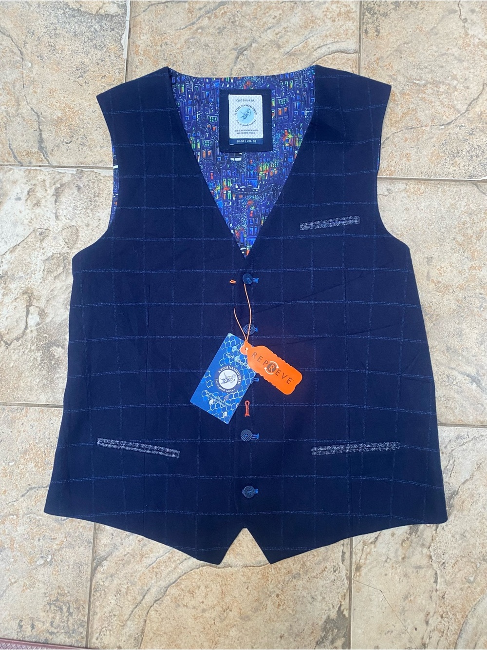 A Fish Named Fred Navy Classic Men's Vest Size 38 New